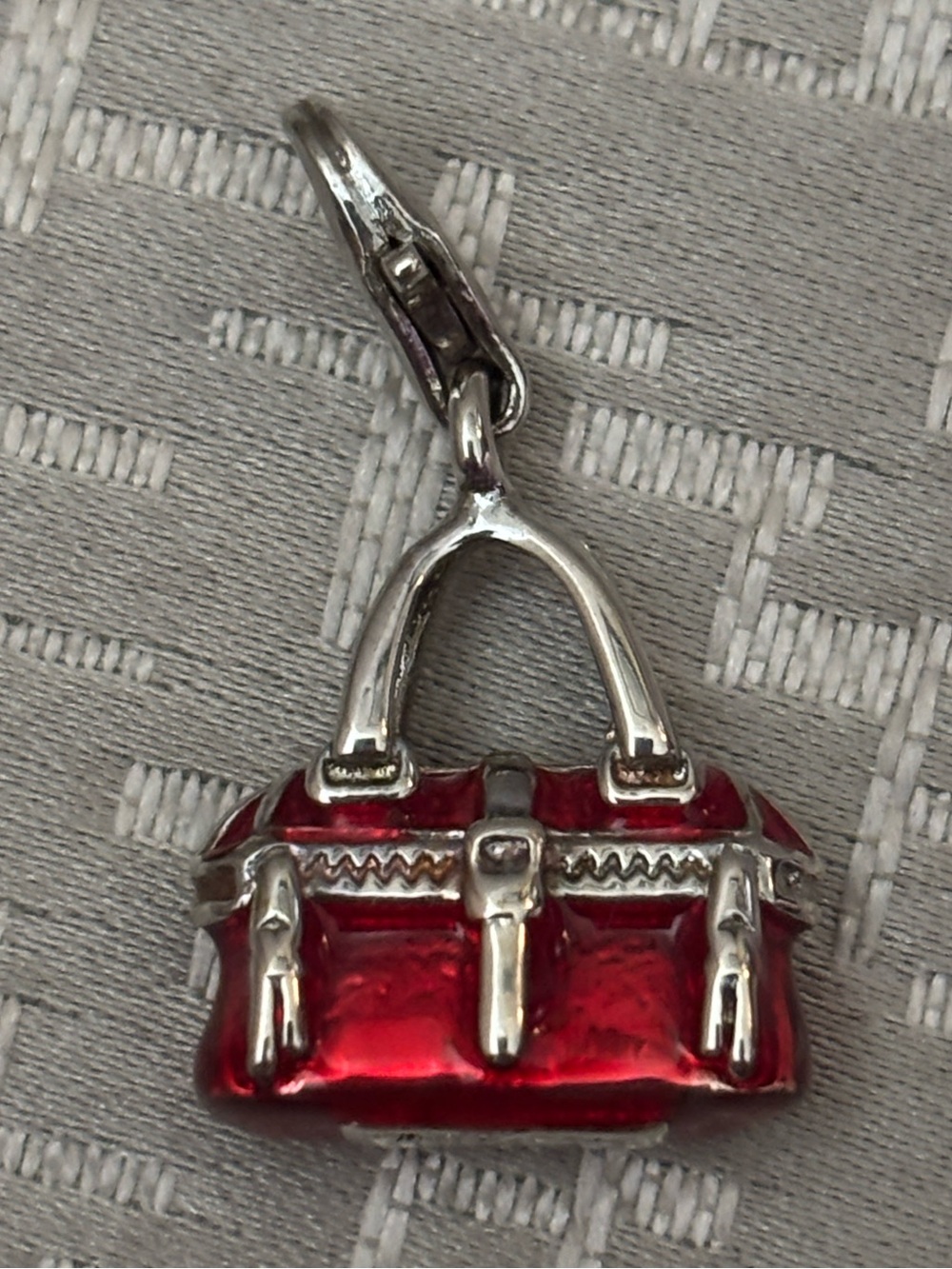Thomas Sabo Red Enamel Handbag Charm Pendant 925 silver marked